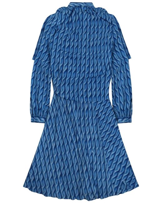 Balenciaga Blue Midi Dress With Print