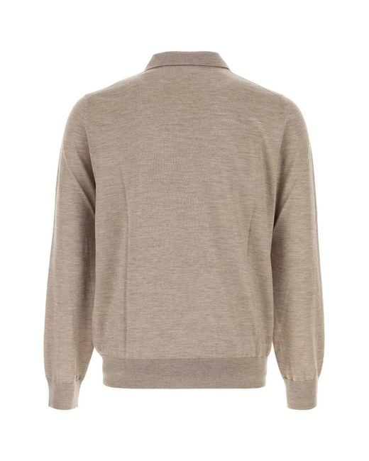 Brioni Natural Polo L/S for men