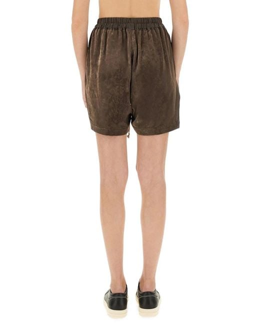 Rick Owens Natural Viscose And Cupro Shorts