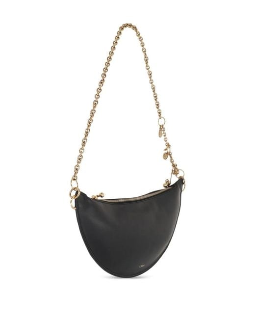 Chloé Black Half Moon Bag Chain Logo
