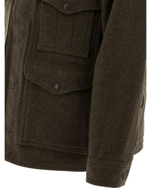 Filson Black "Mackinaw" Short Coat for men