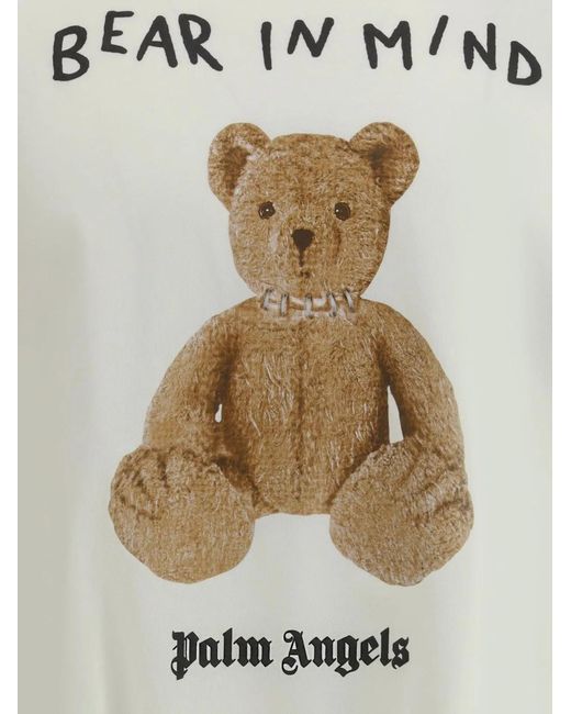 Palm Angels White Off- Teddy Bear Print T-Shirt for men