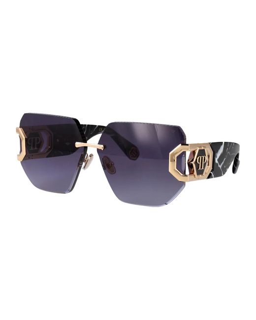 Philipp Plein Blue Rose Acetate+Metal Sunglasses