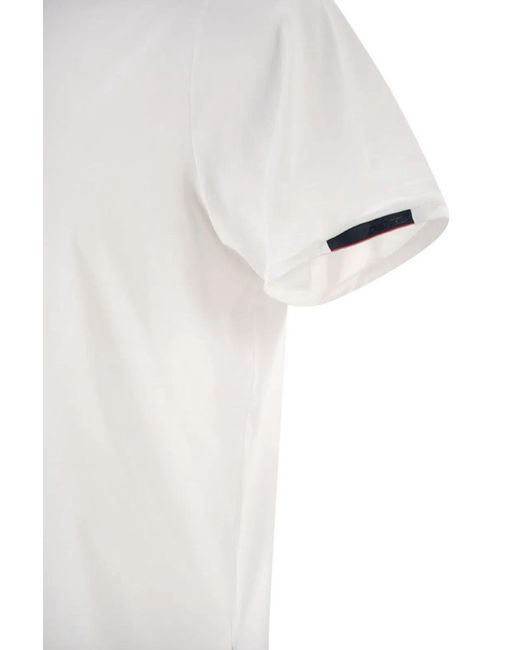 Rrd White Stretch Oxford Polo Shirt for men