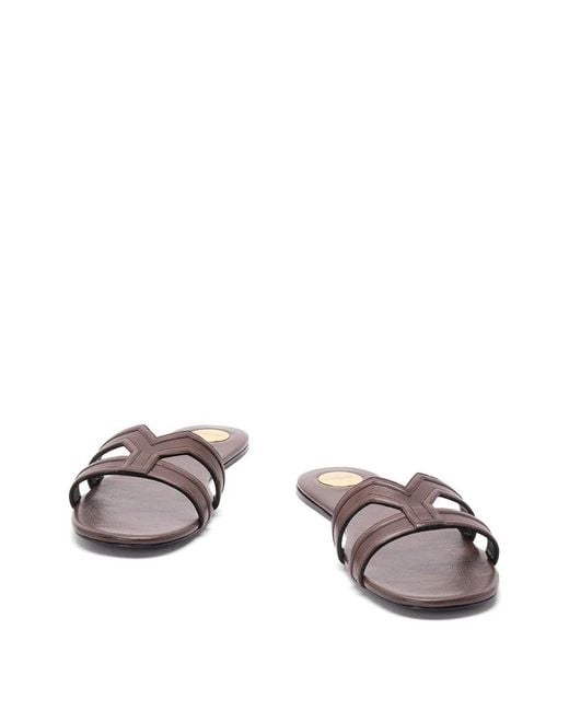 Saint Laurent Multicolor Mabrouka Smooth Leather Slides