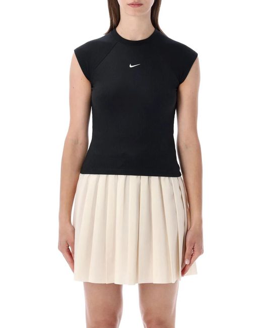 Nike Black Chill Knit Ribbed Top