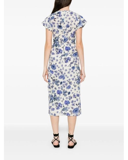 Isabel Marant Blue Terenae Dress Flower Print