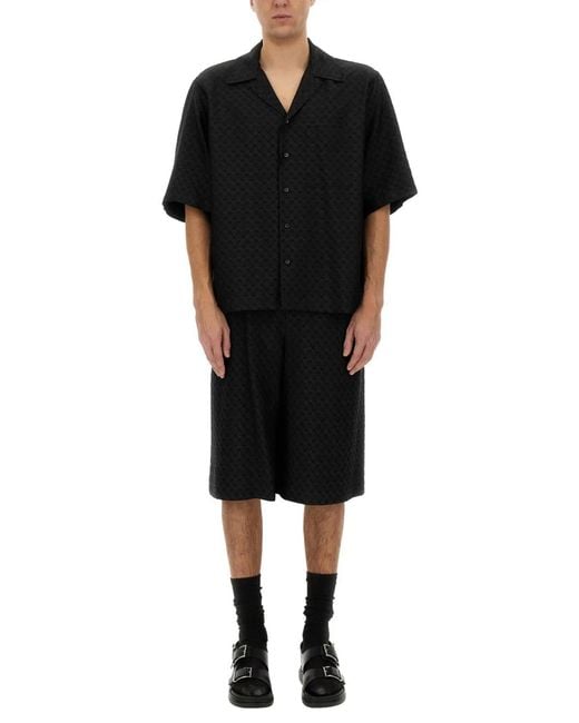 McQueen Black Skull Jacquard Pattern Shorts for men