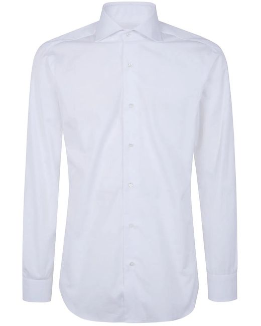 Barba Napoli White Classic Popeline Shirt for men