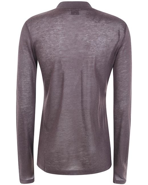 Filippa K Purple Lyocell Cashmere Mock Neck Top