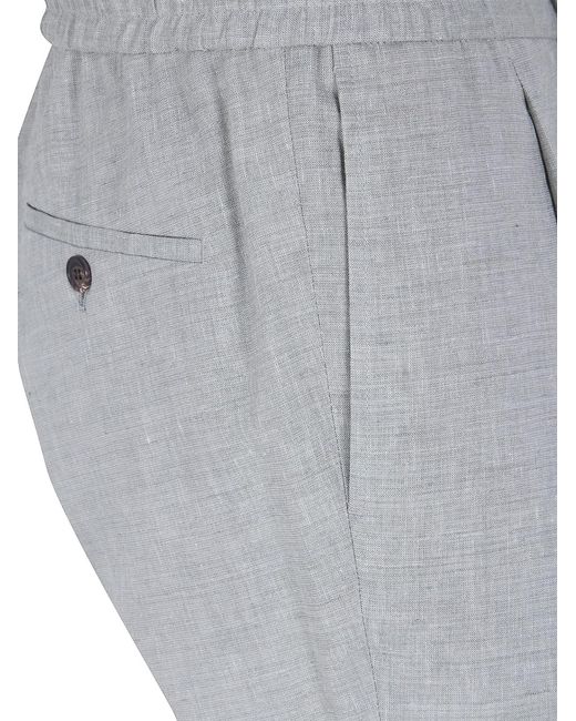 Incotex Gray Elastic Coulisse Waist Chino Trousers for men