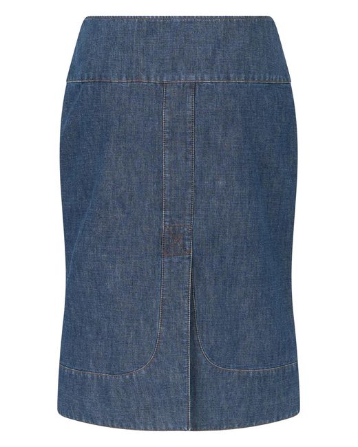 Fendi Blue Chambray Denim Skirt