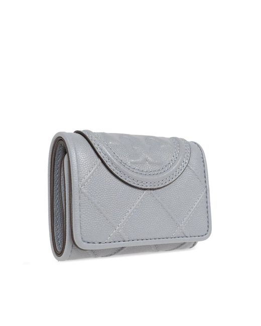 Tory Burch Gray Fleming Soft Logo Wallet