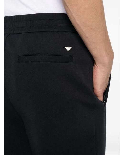 Emporio Armani Blue Logo Cotton Sweatpants for men