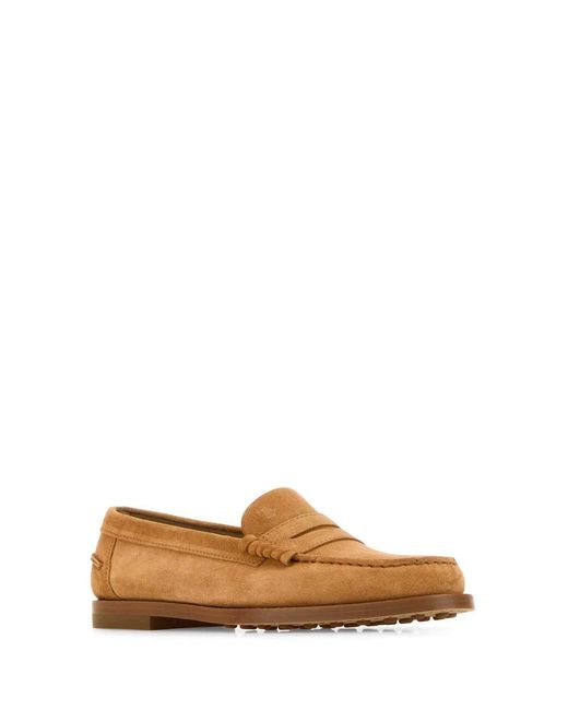 Tod's Brown Camel Suede Loafers