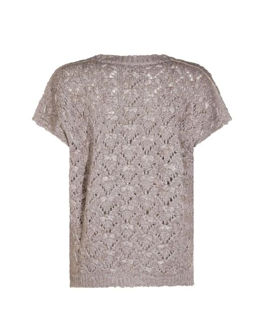 Fabiana Filippi Gray Wool Blend Top