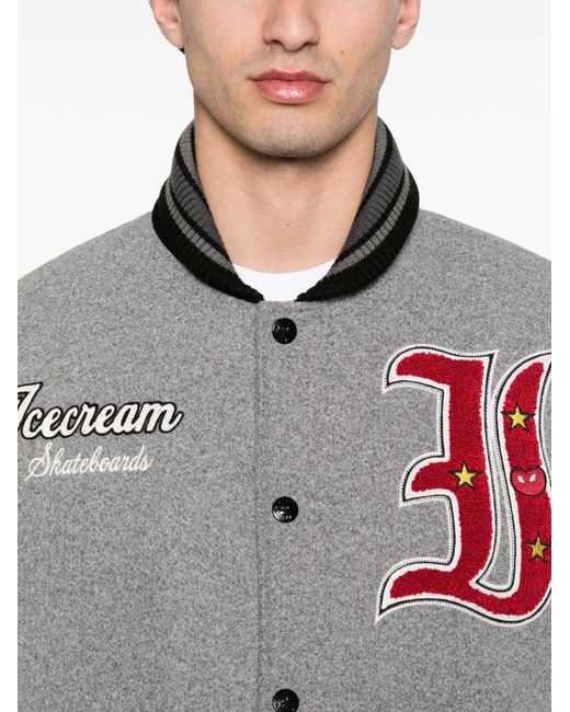 BBCICECREAM Gray Cotton Bomber Jacket for men