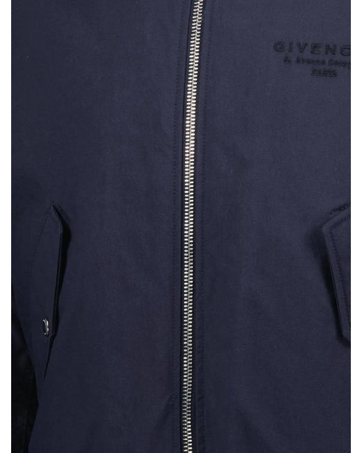 Givenchy Blue Cotton Twisted Arms Bomber for men