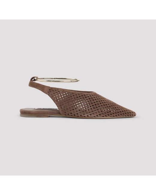 Jil Sander Brown Goat Leather Sling Back