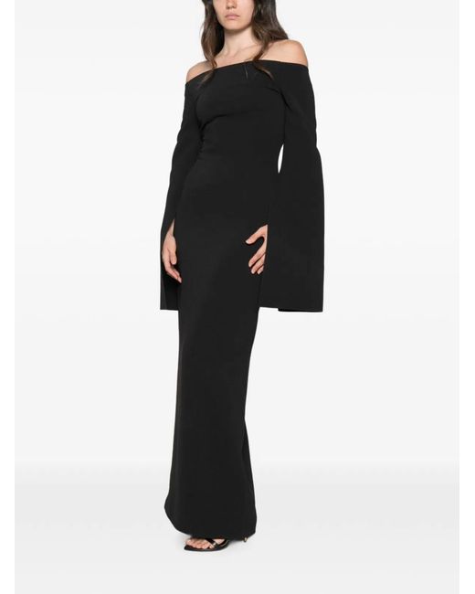 Solace London Black Marcella Maxi Dress