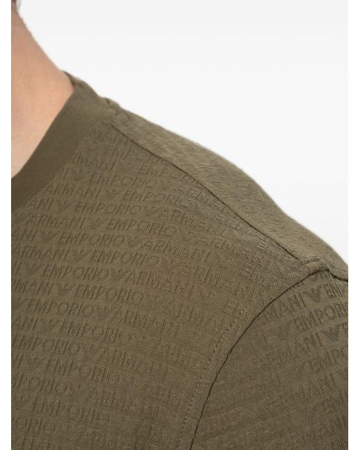 Emporio Armani Green Logo Cotton T-Shirt for men