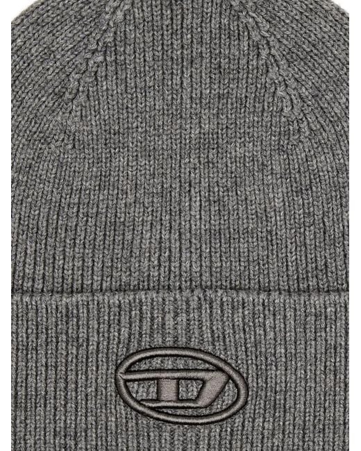 DIESEL Gray K-Coder-Fully B Beanie for men