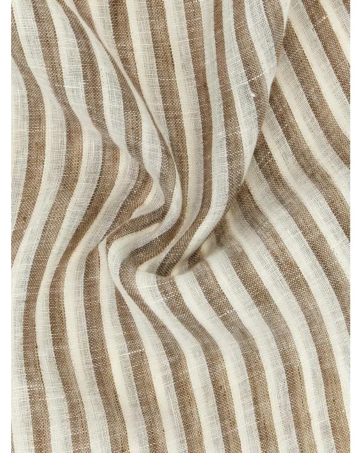 Brunello Cucinelli White 'Sparkling' Linen Scarf