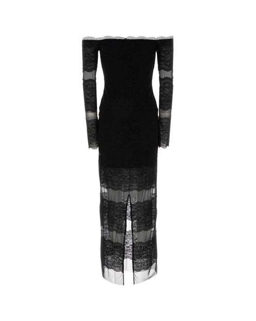 Blumarine Black 2A760A Net Dress W/Lace