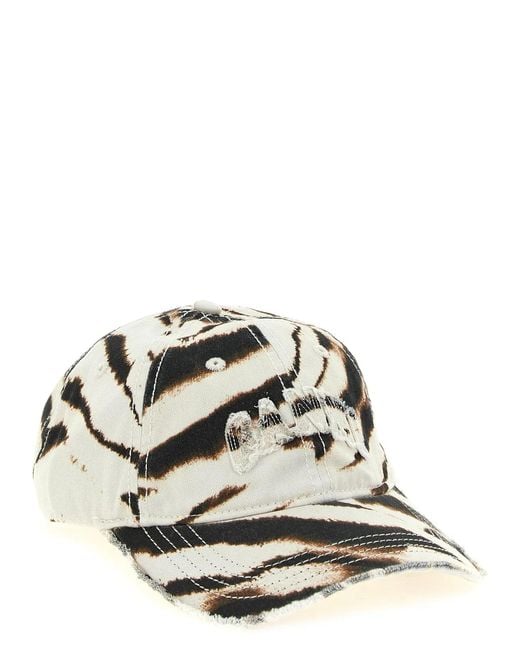 Ganni Multicolor Animal Print Cap