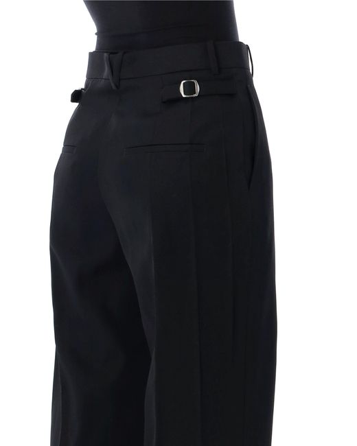 Bottega Veneta Black Grain De Poudre Wool Trousers