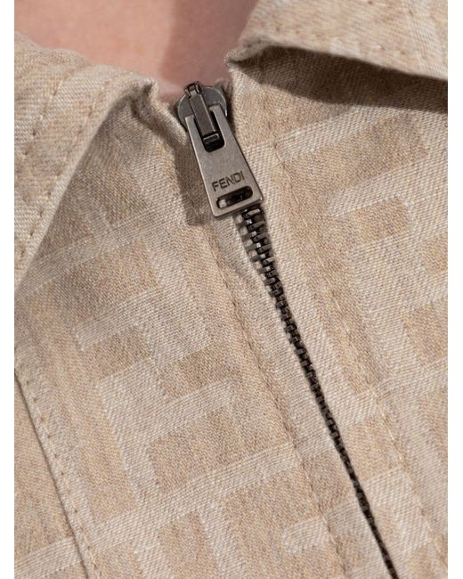 Fendi Natural Cotton-Linen Blend Jacket