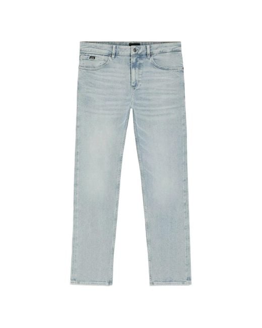 Boss Blue Cotton Elastomultiester Elastane Jeans for men