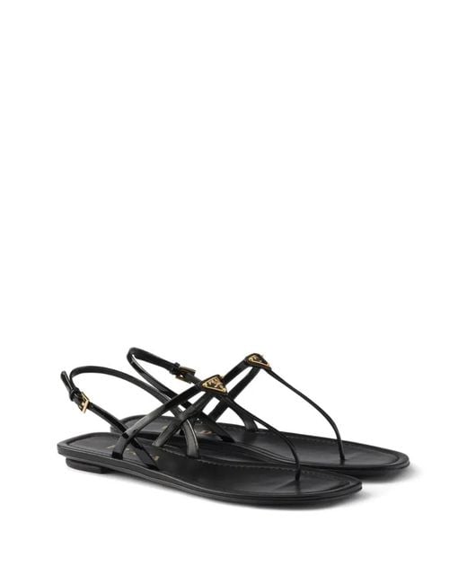 Prada White Varnished Flip-Flop
