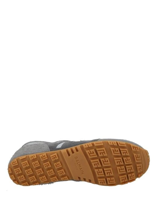 Balmain Gray Racer 45 Monogram Jacquard Trainers for men