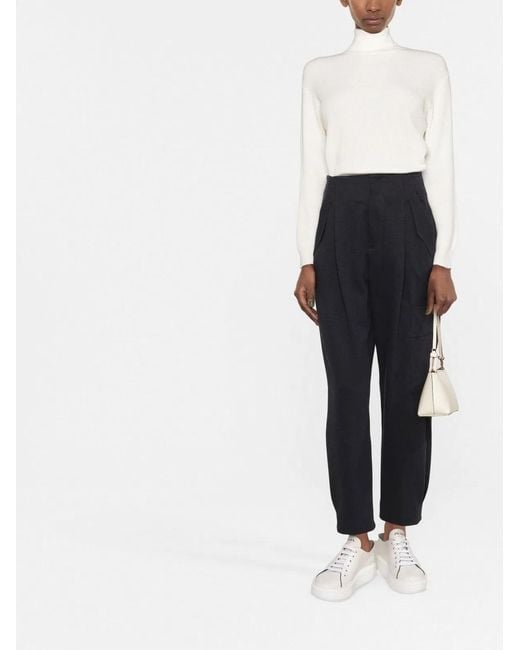 Brunello Cucinelli White Cashmere Turtleneck Sweater
