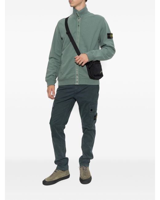 Stone Island Green Zip Up Cardigan for men