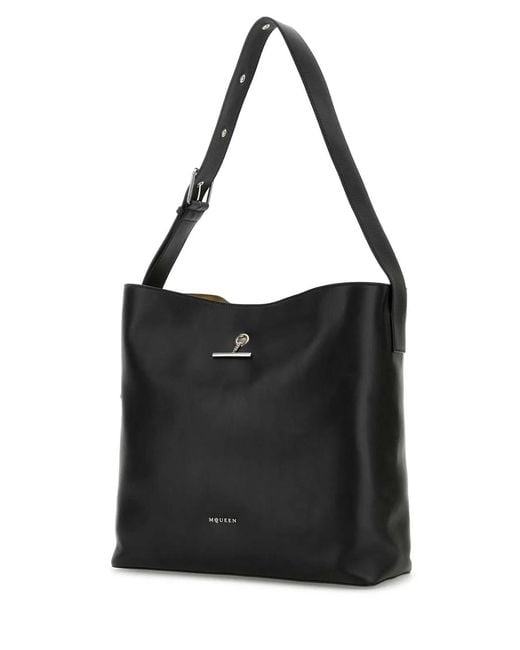 McQueen Black Pendant Shoulder Bag for men