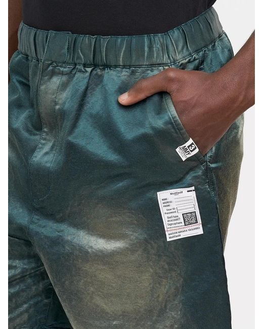 Maison Mihara Yasuhiro Green Bermuda Sun Fade Satin for men