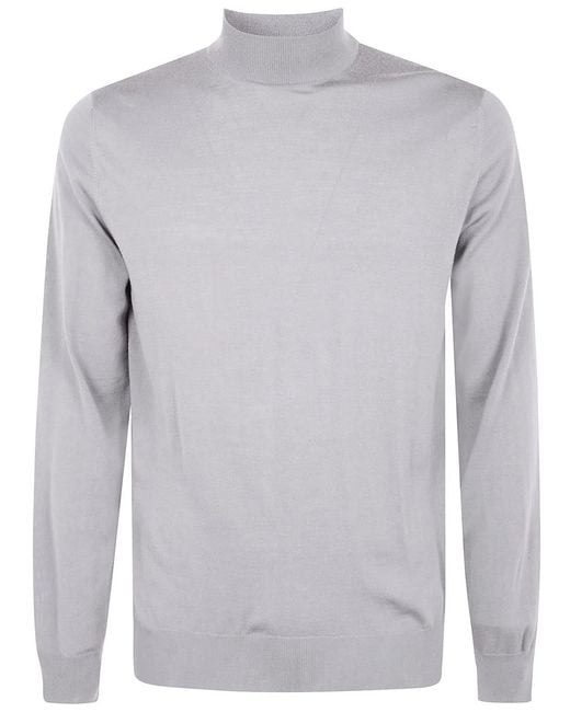 FILIPPO DE LAURENTIIS Gray Mock Turtle Neck Sweater for men
