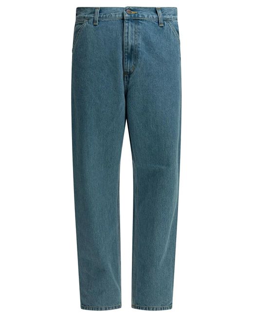 Carhartt Blue Cotton Jeans for men
