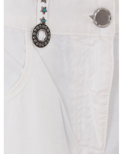 Pinko White Cotton Shorts