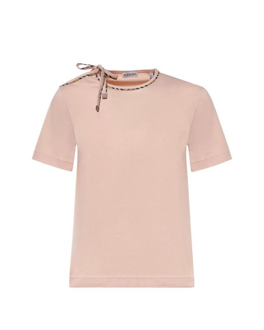 Burberry Pink Tie-Sleeve T-Shirt