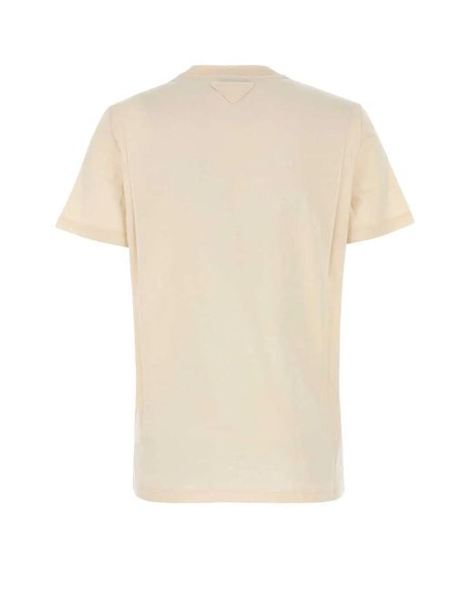 Prada Natural Sand Cotton T-Shirt