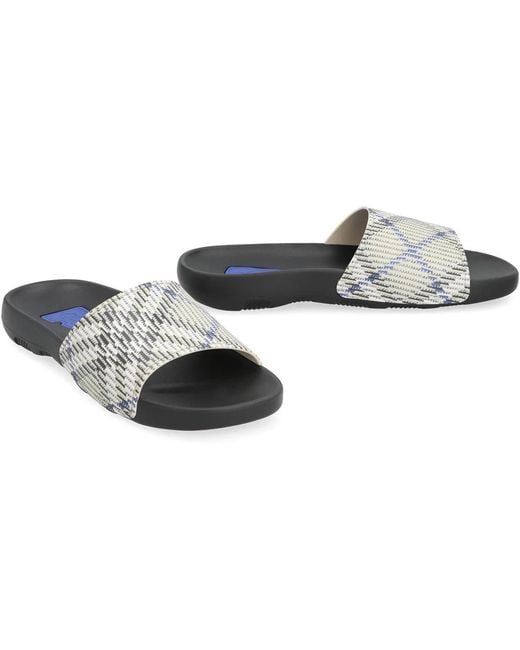 Burberry White Dive Rubber Slides for men