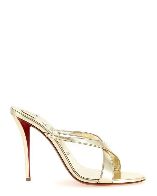 Christian Louboutin Metallic 'Mulazee Cross' Mules