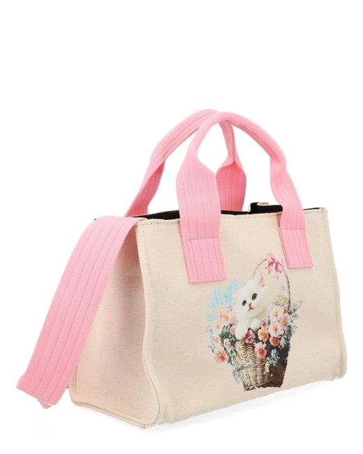 MSGM Pink Cotton Polyester Handbag