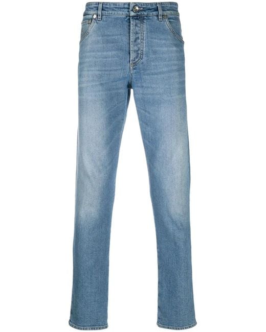 Brunello Cucinelli Blue Logo-Patch Jeans for men
