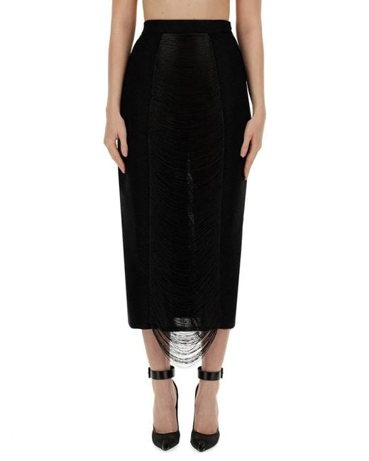 McQueen Black Long Skirt