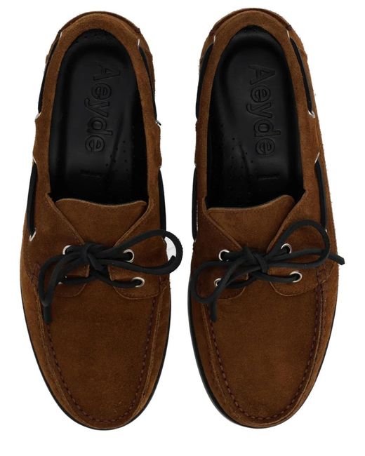 Aeyde Brown Harris Suede Loafer