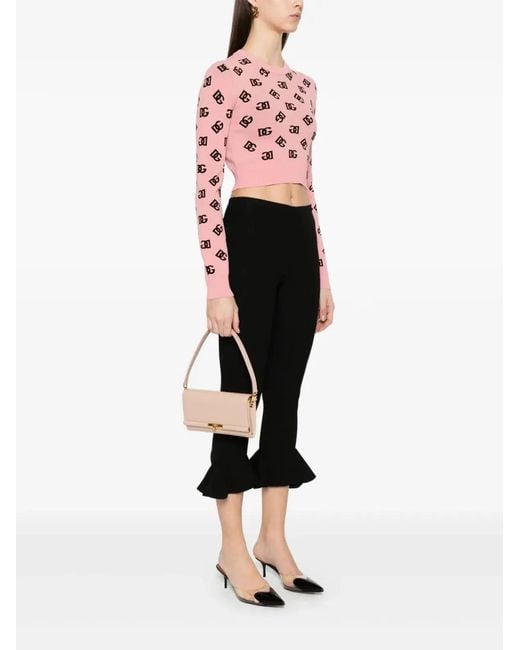 Dolce & Gabbana Pink Dolce & Gabbana Powder Leather Marlene Clutch